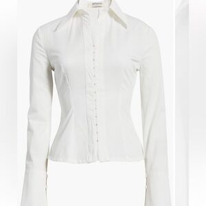 NWT House of CB modern fit tie back shirt white medium